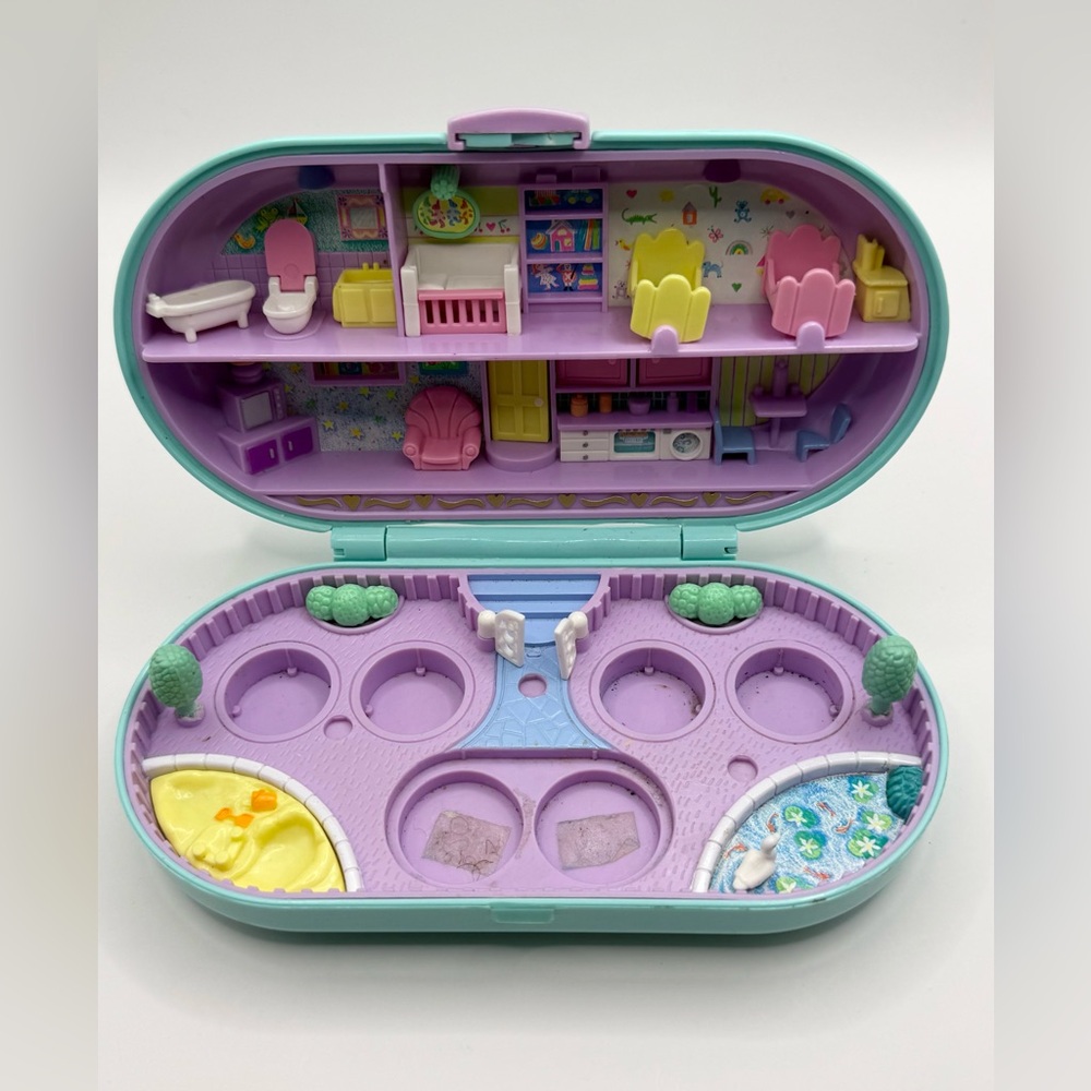 Vintage Bluebird Polly Pocket 1992 Babysitting Stamper Playset Incomplete